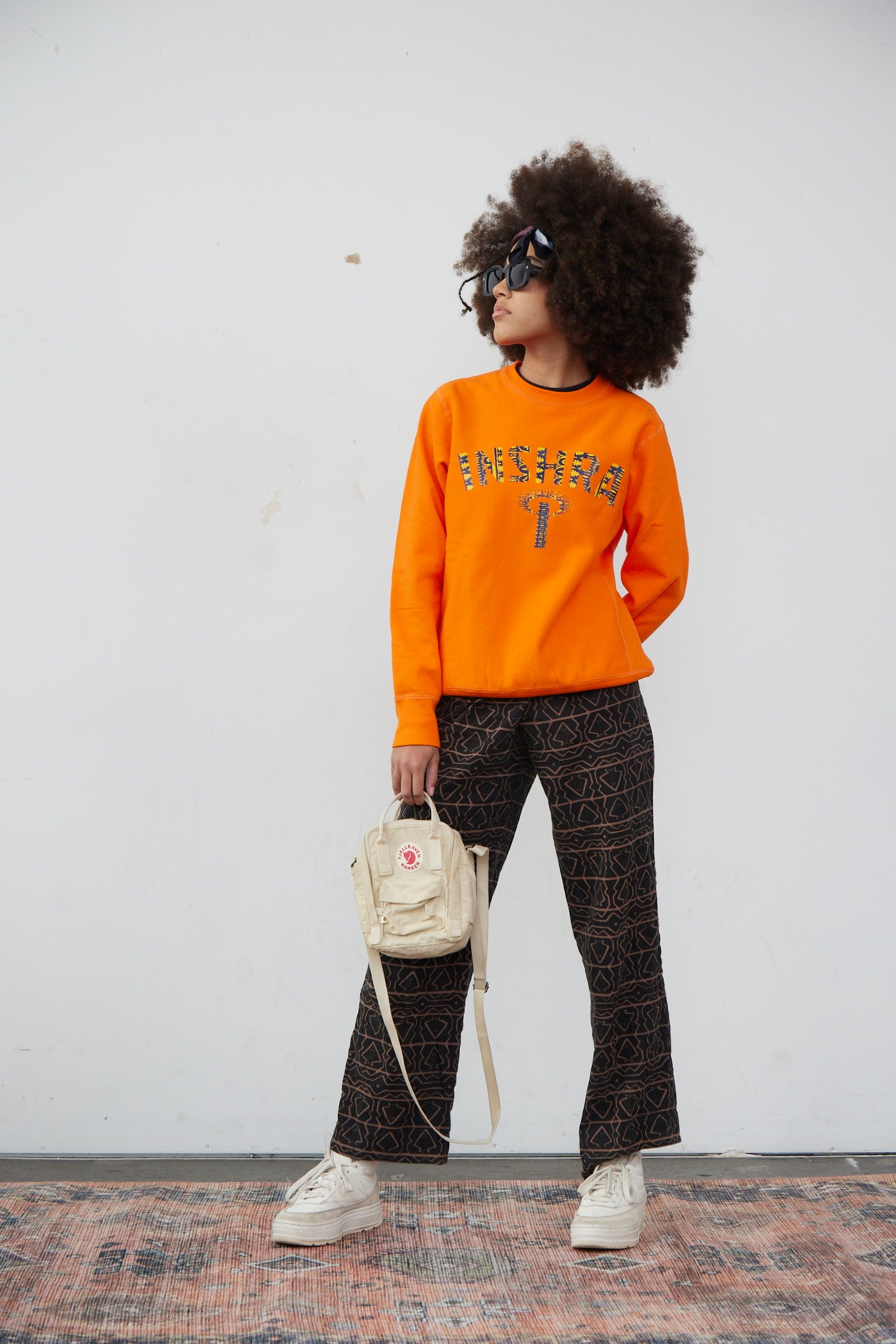 INSHRA “Royal Heritage” Fleece Crewneck Bright Orange - shopinshra