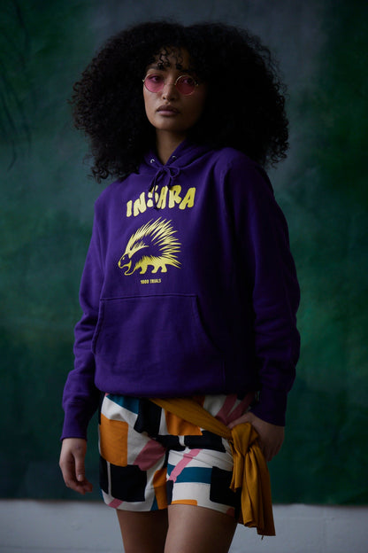 INSHRA “1000 trials” Fleece Hoodie Melodic Purple - shopinshra